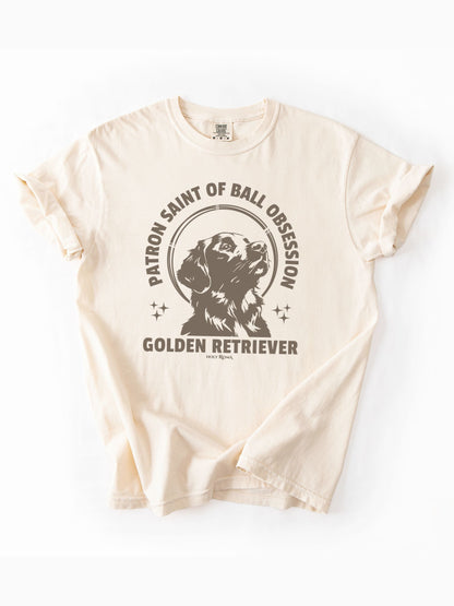 Patron Saint of Ball Obsession - Golden Retriever Tshirt