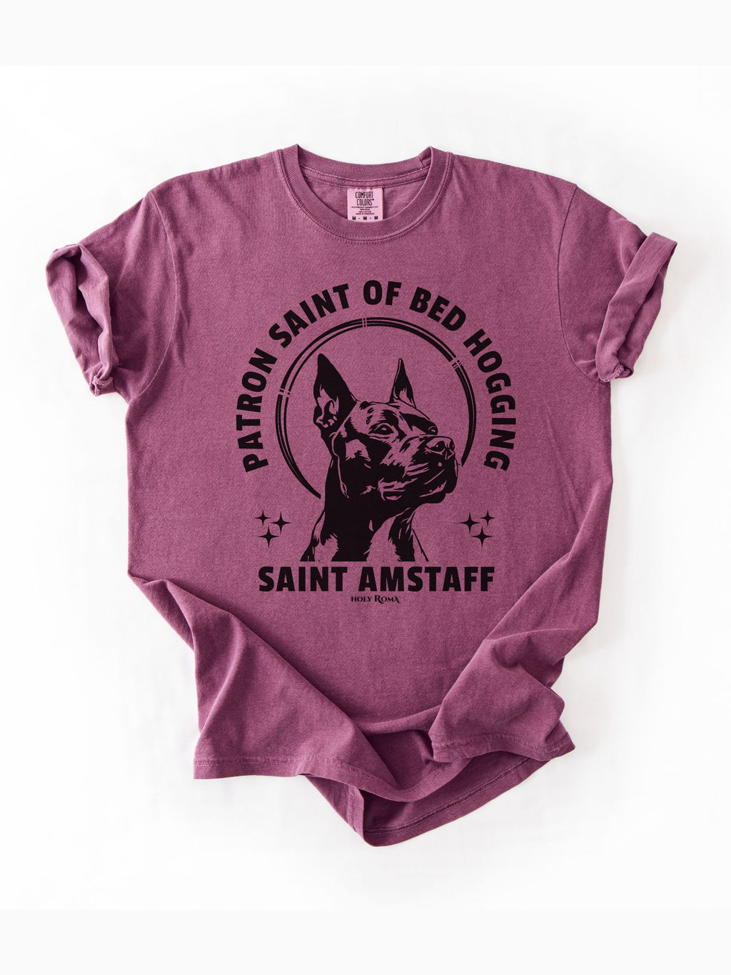 Patron Saint of Bed Hogging - American Staffordshire Tshirt