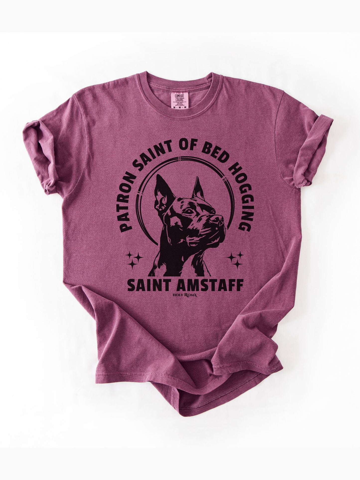 Patron Saint of Bed Hogging - American Staffordshire Tshirt