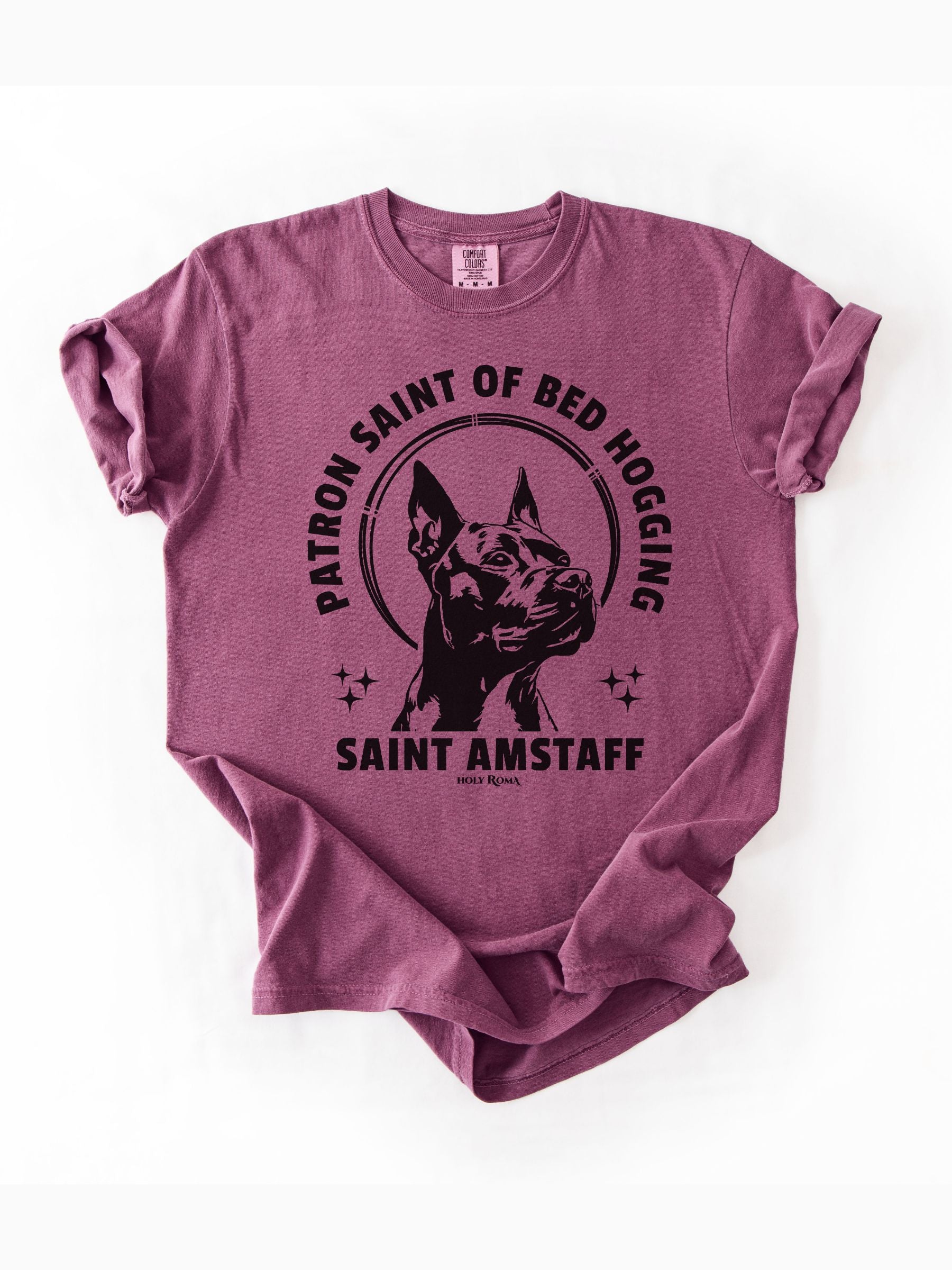 Patron Saint of Bed Hogging - American Staffordshire Tshirt