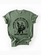 Patron Saint of Bed Hogging - American Staffordshire Tshirt