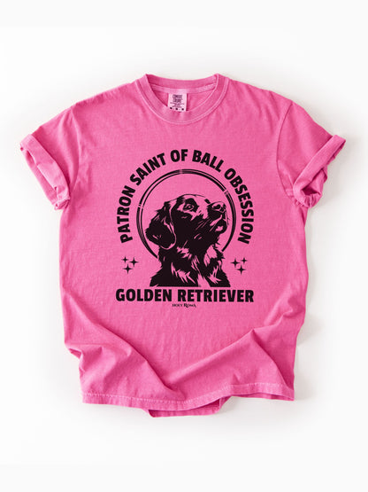 Patron Saint of Ball Obsession - Golden Retriever Tshirt