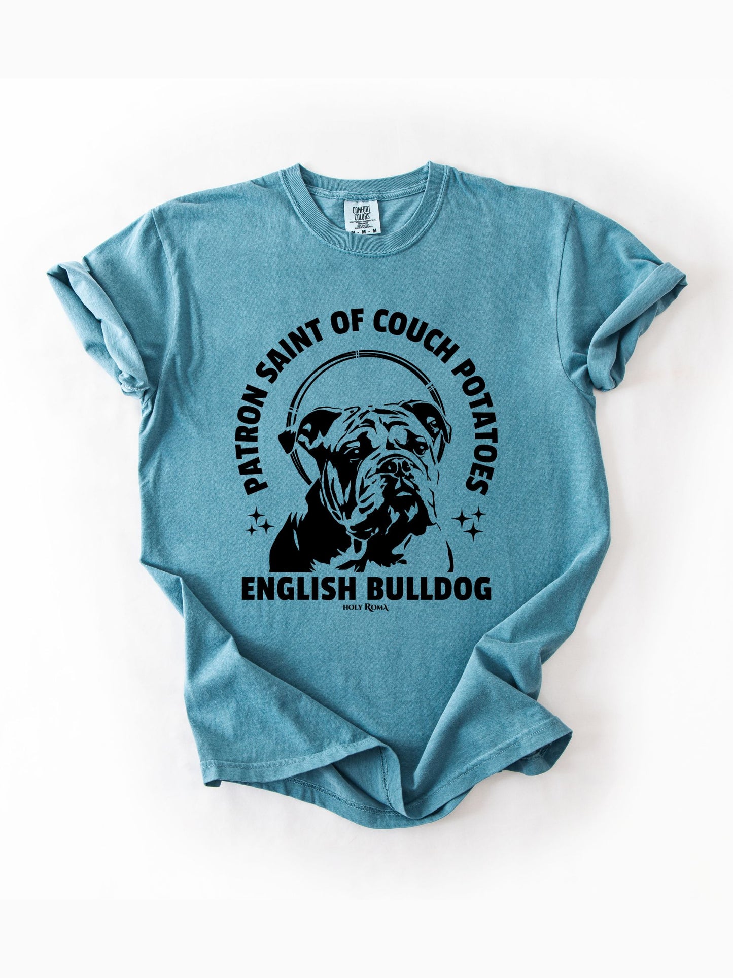 Patron Saint of Couch Potatoes - English Bulldog Tshirt