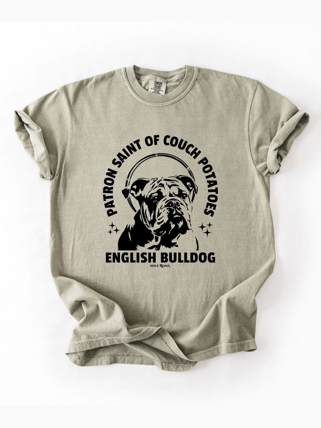 Patron Saint of Couch Potatoes - English Bulldog Tshirt