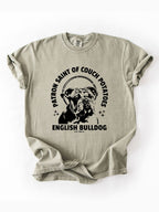 Patron Saint of Couch Potatoes - English Bulldog Tshirt
